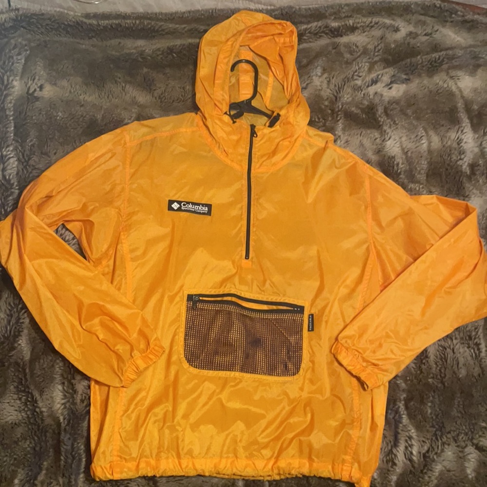 Neon orange windbreaker hoodie